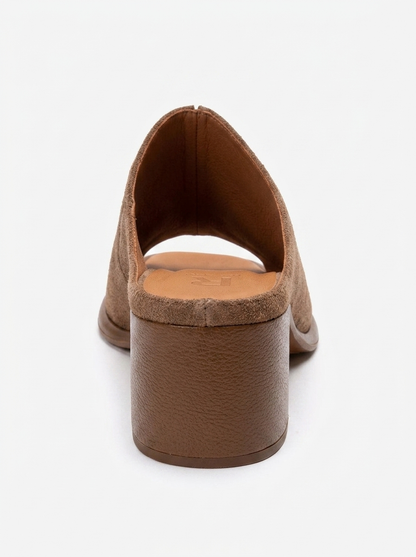 SOREX - Cognac Genuine Leather Block Heel Mule (Women)