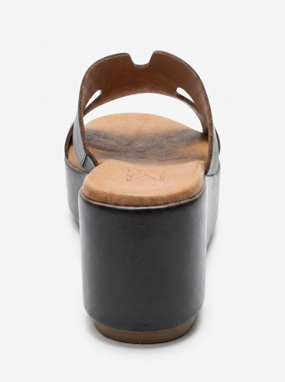 LIA - Brown Genuine Leather Platform Slide (Women)