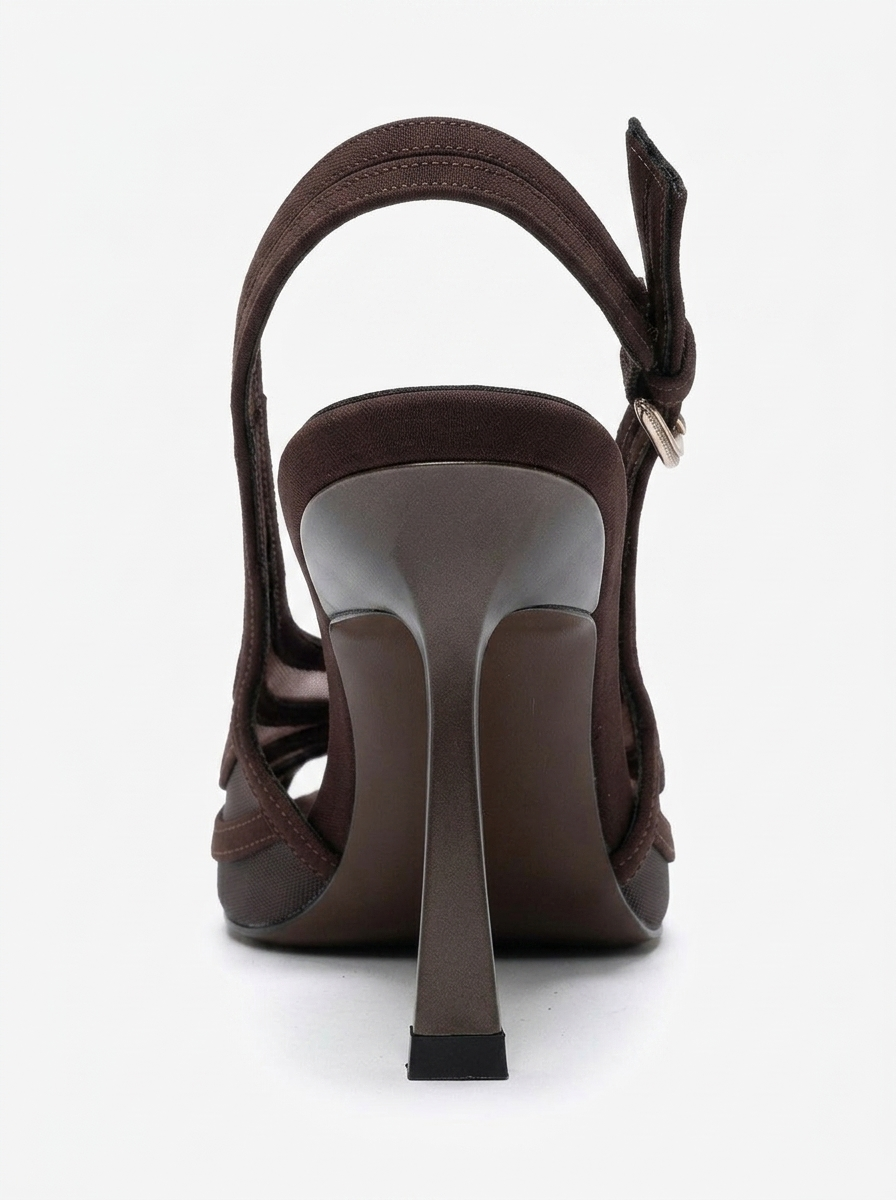 Fauna - Dark Brown Satin Stiletto Pump (Women)