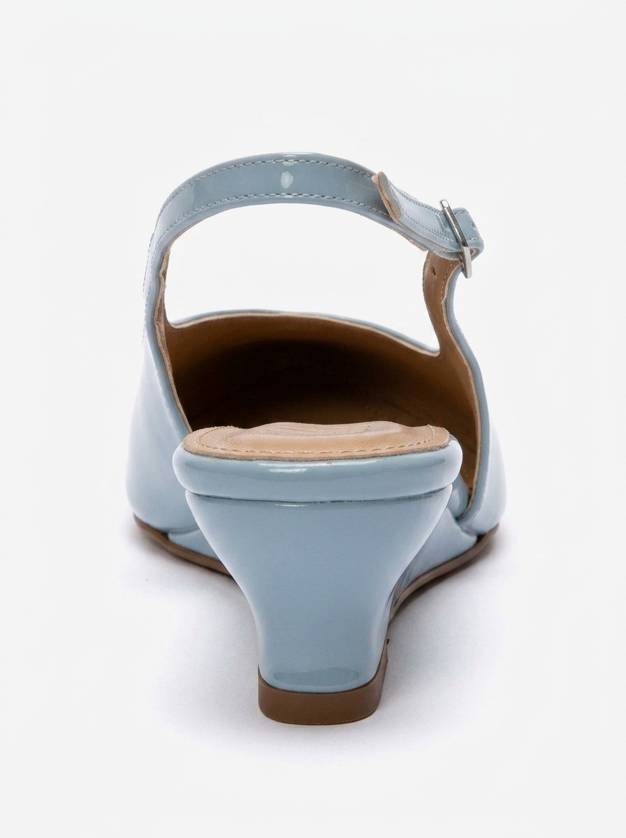 Rosella - Baby Blue Patent Mini Wedge Heel (Women)