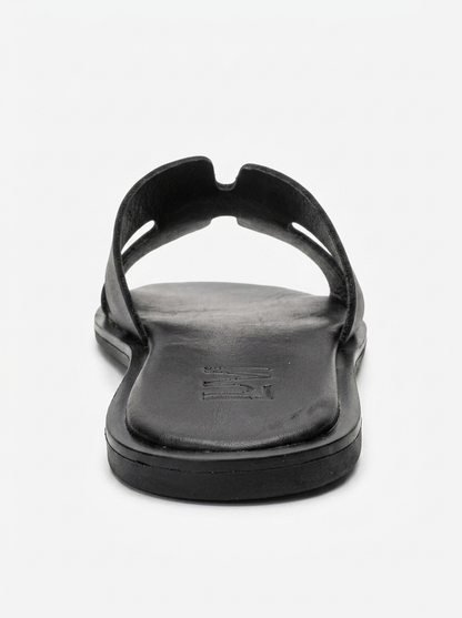 BIORA - Black Genuine Leather Slide (Women)