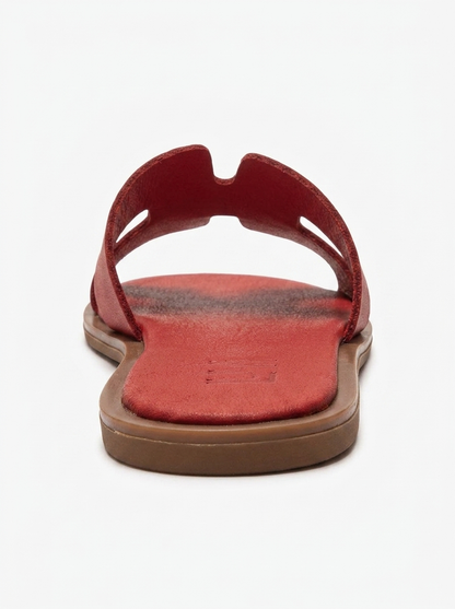 Biora - Red Genuine Leather Slide (Women)