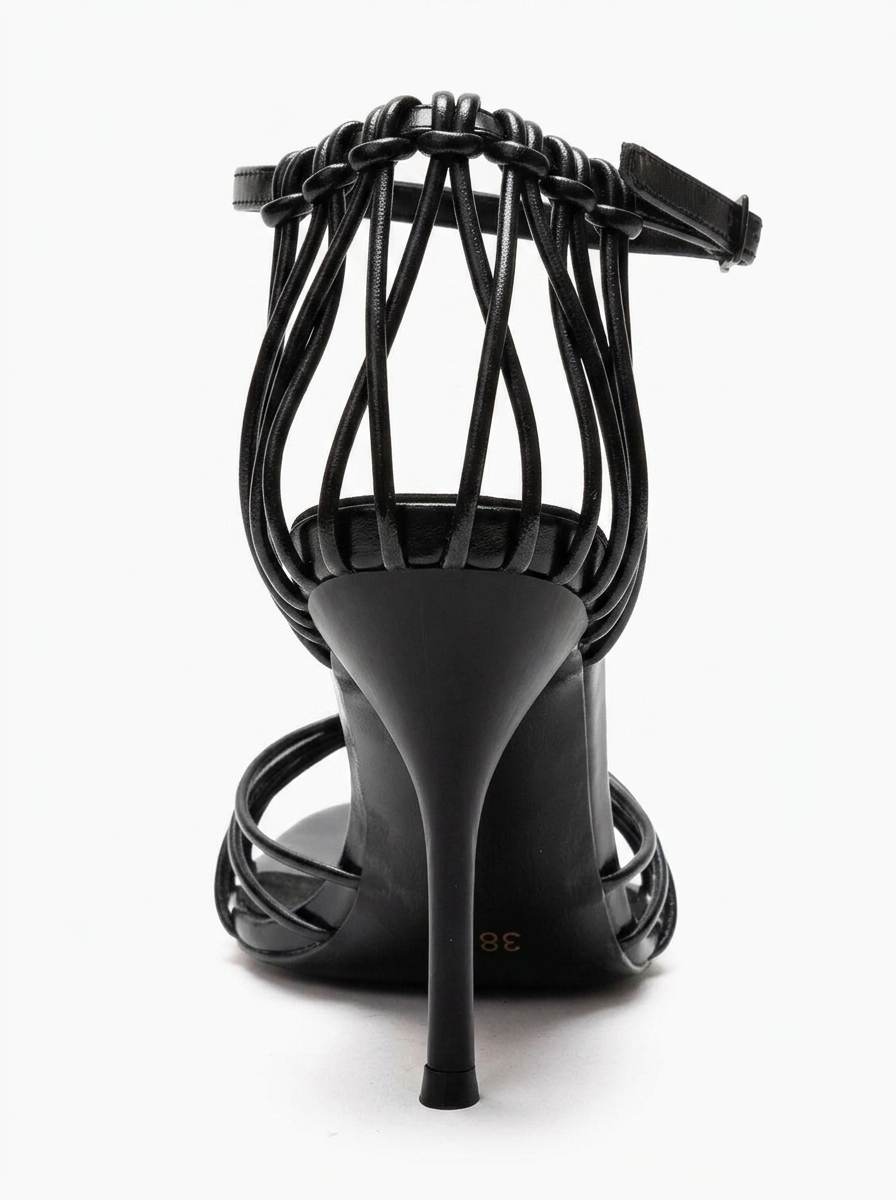 ARONA - Black Genuine Leather Stiletto Heel Shoe (Women)