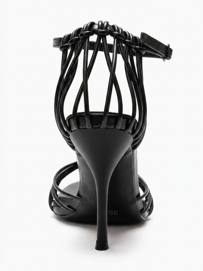 ARONA - Black Genuine Leather Stiletto Heel Shoe (Women)