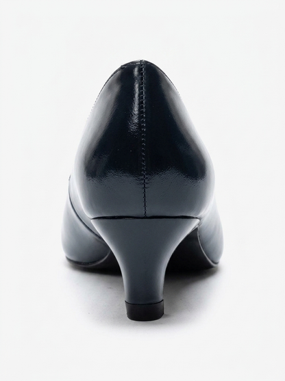 VERSAY - Navy Pointed Toe Kitten Heel Shoe (Women)