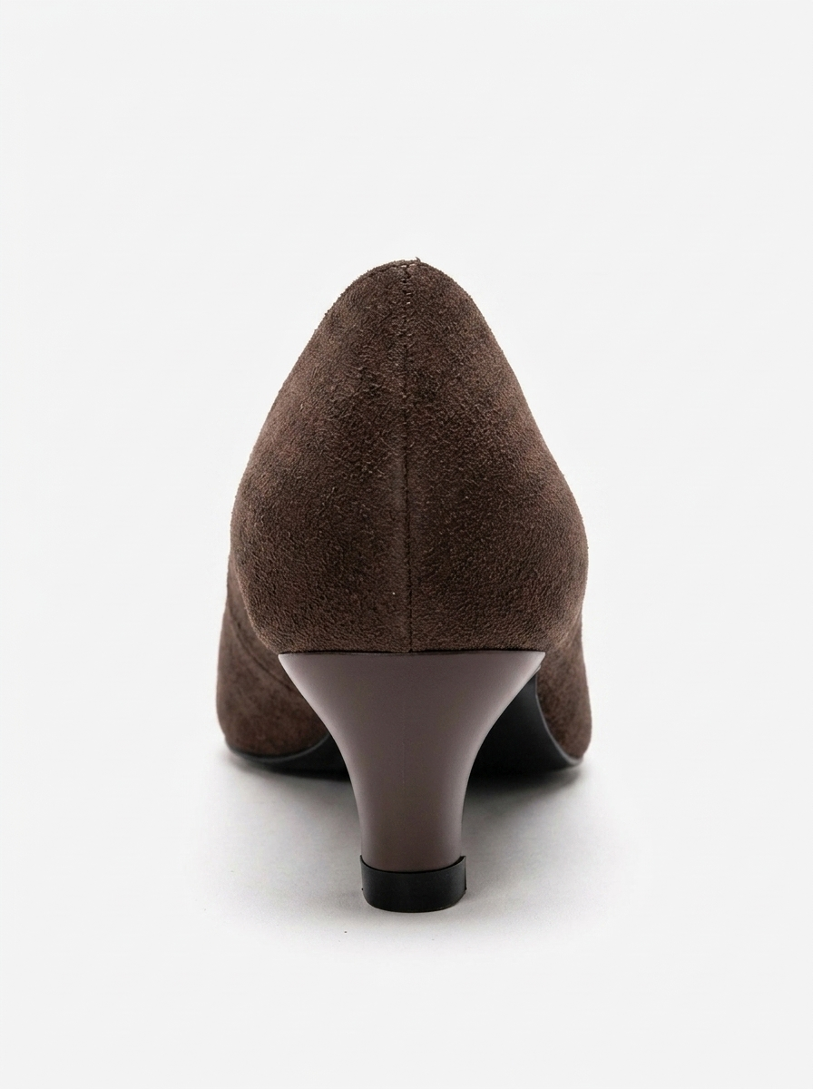 Versay - Brown Pointed Toe Kitten Heel Shoe (Women)