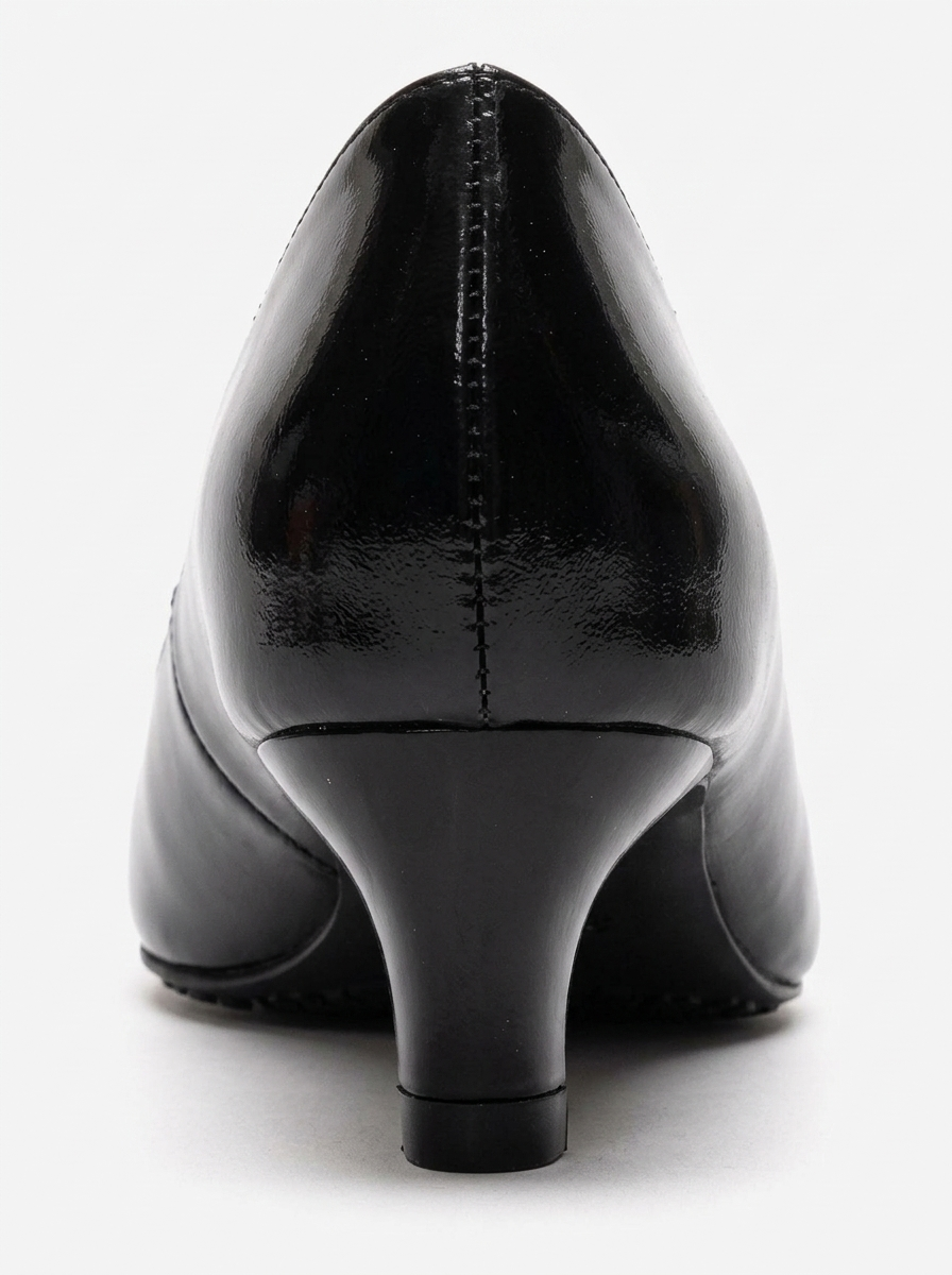 Versay - Black Pointed Toe Kitten Heel Shoe (Women)