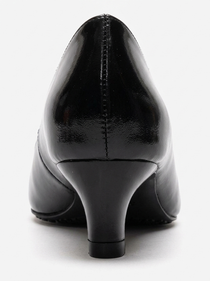 Versay - Black Pointed Toe Kitten Heel Shoe (Women)
