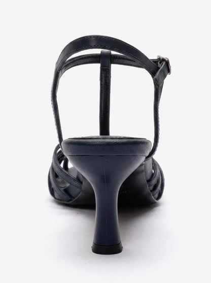 Felip - Navy Strappy Low Heel Sandal (Women)