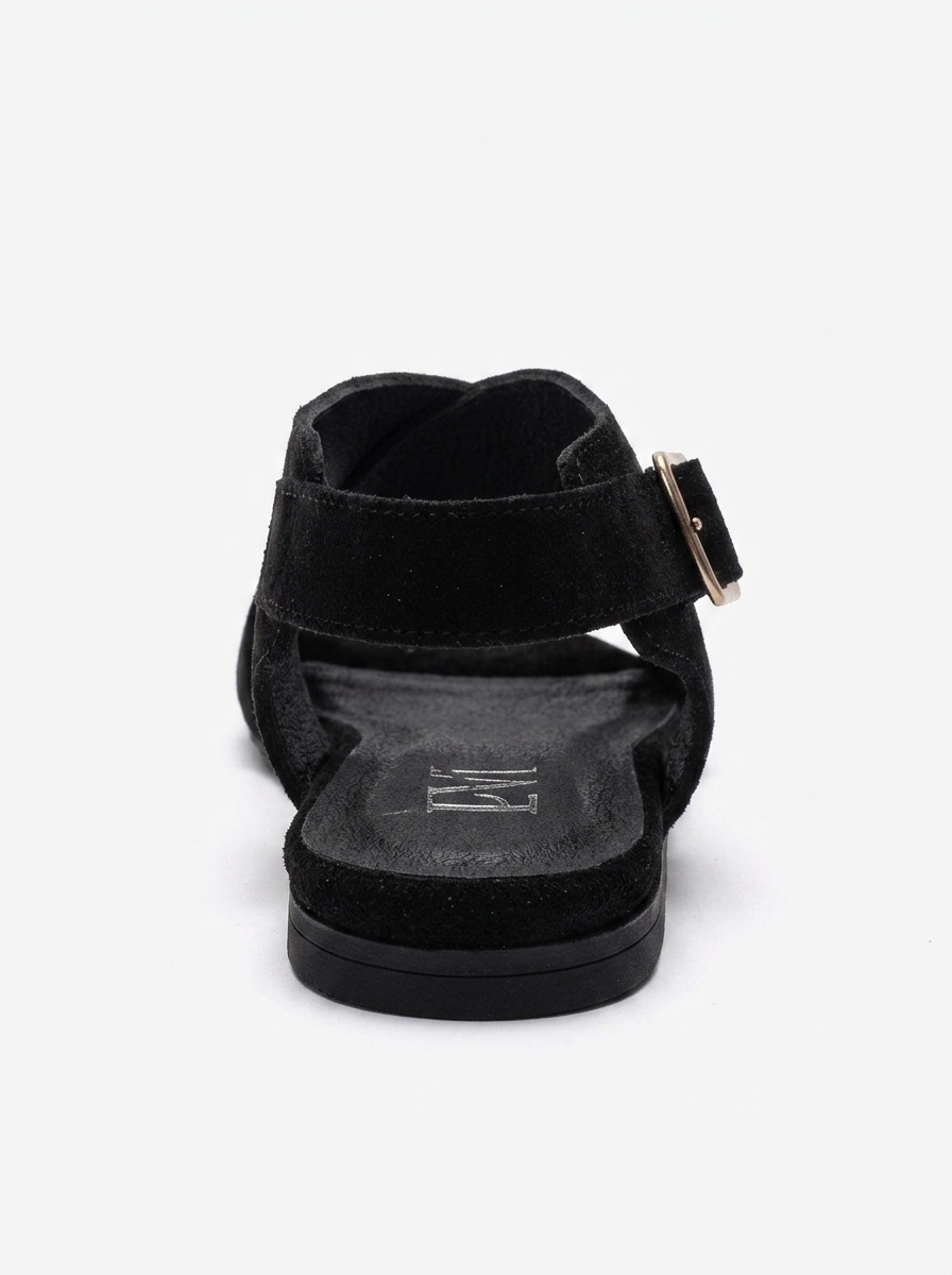 Monaro - Black Genuine Suede Leather Sandal (Women)
