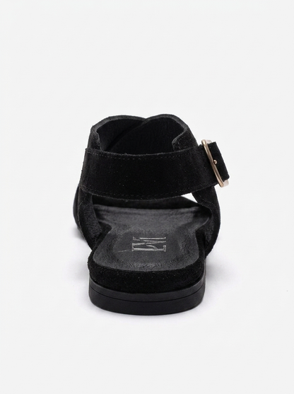Monaro - Black Genuine Suede Leather Sandal (Women)