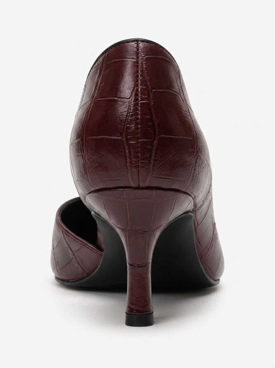Arel - Burgundy Croc-Embossed Stiletto Pump (Women)
