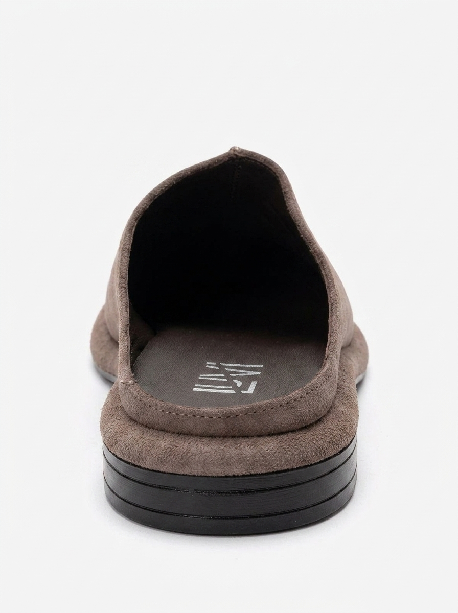 Tansy - Taupe Suede Genuine Leather Closed-Toe Mule (Women)