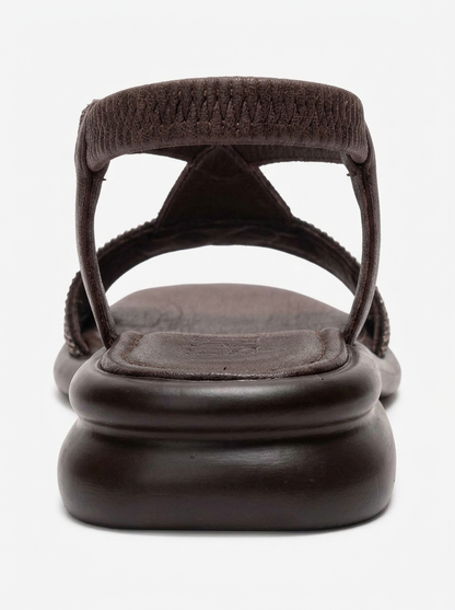 AURORA - Brown Genuine Leather Stone-Embellished Sandal (Women)