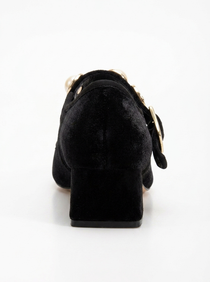 Macbeth - Zapatos Mary Jane de Terciopelo Negro