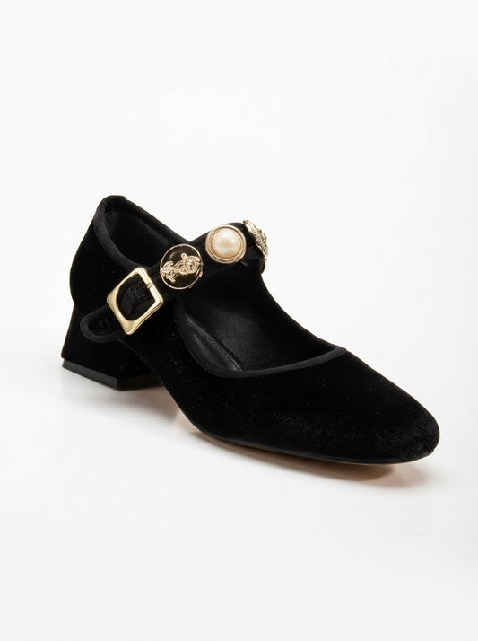 Macbeth - Black Velvet Mary Jane Shoes