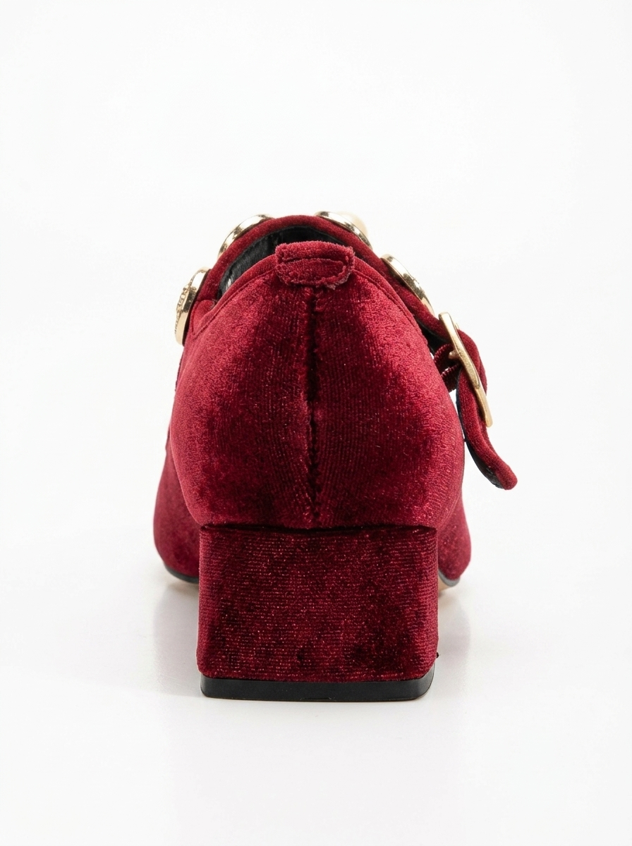 Macbeth - Zapatos Mary Jane de Terciopelo Burdeos
