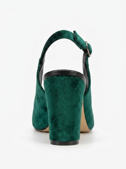 Emma - Emerald Green Velvet Heels