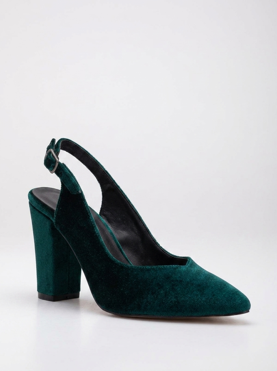 Emma - Emerald Green Velvet Heels