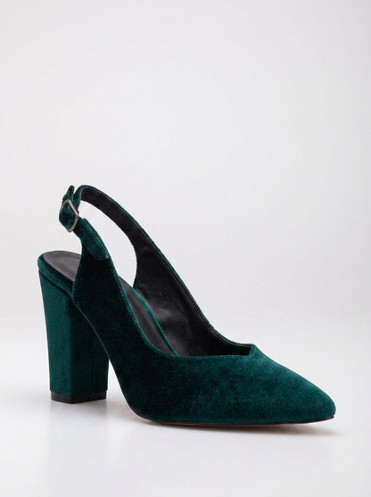 Emma - Emerald Green Velvet Heels