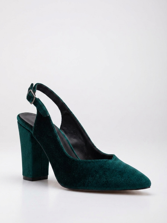 Emma - Emerald Green Velvet Heels