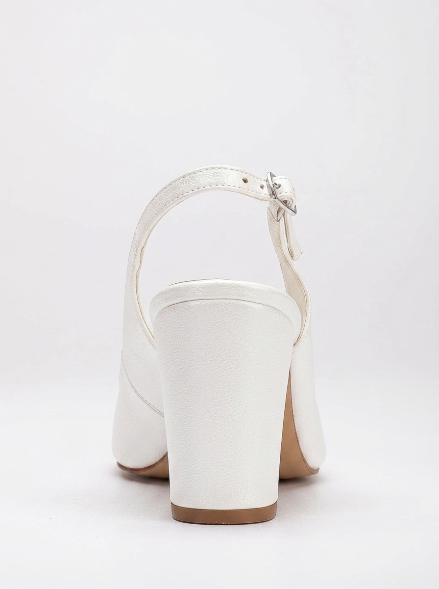 Emma - Ivory High Heel Slingback Shoes