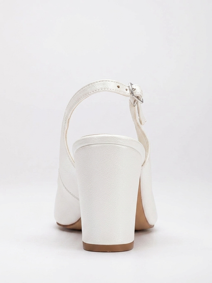 Emma - Ivory High Heel Slingback Shoes