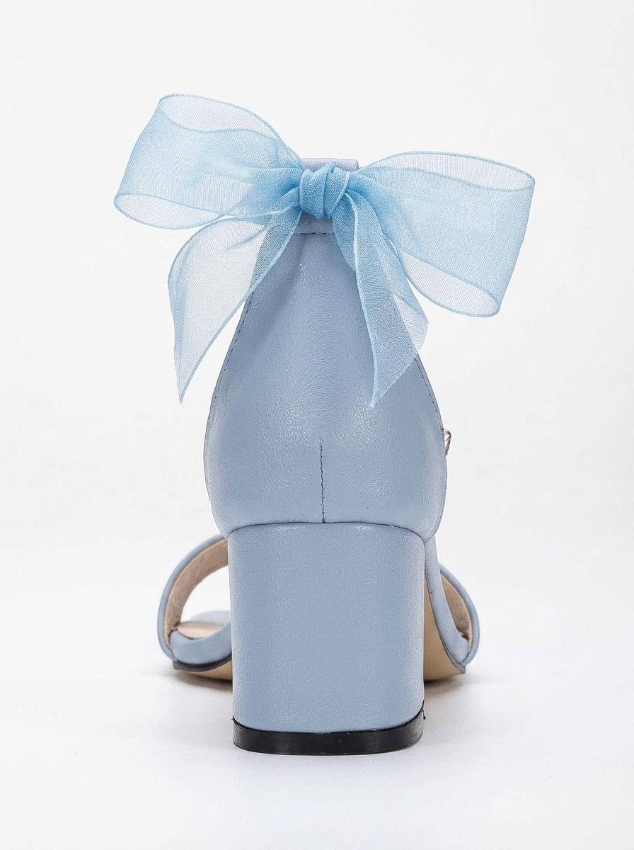 Hera - Baby Blue Sandals with Ribbon