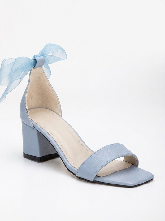 Hera - Baby Blue Sandals with Ribbon