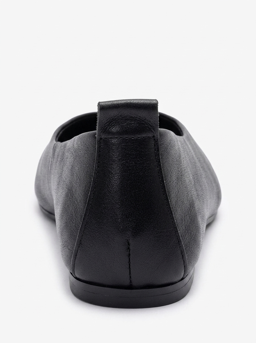 JENAS - Black Genuine Leather Ballet Flat (Women)
