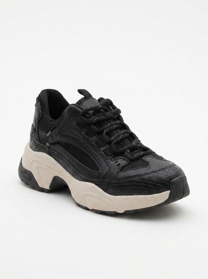 Bambi - Zapatillas de malla estampada negra (Mujer)