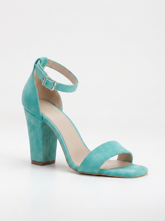 Jess - Aqua Blue Suede Sandals