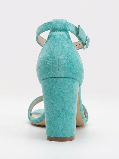 Jess - Aqua Blue Suede Sandals