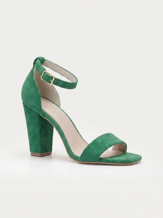 Jess - Green Suede Sandals