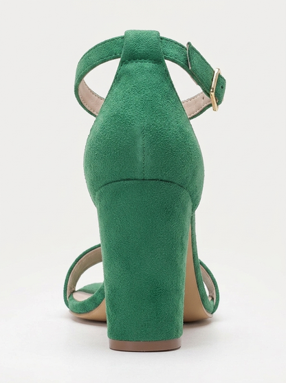 Jess - Green Suede Sandals