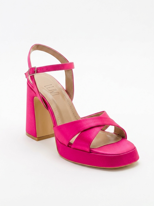 Lello - Fuchsia Satin Platform Heel (Women)