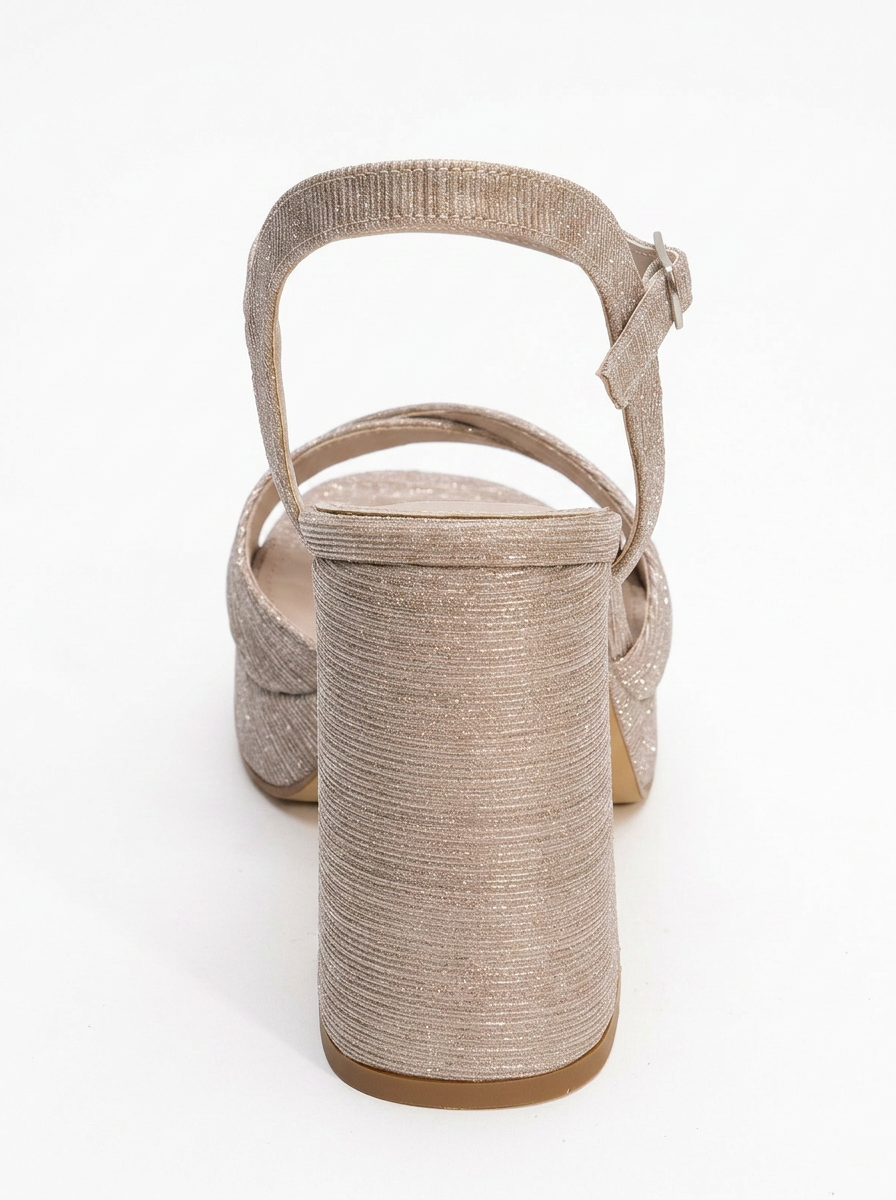 Lello - Zapatos de tacón de plataforma a rayas doradas (mujer)