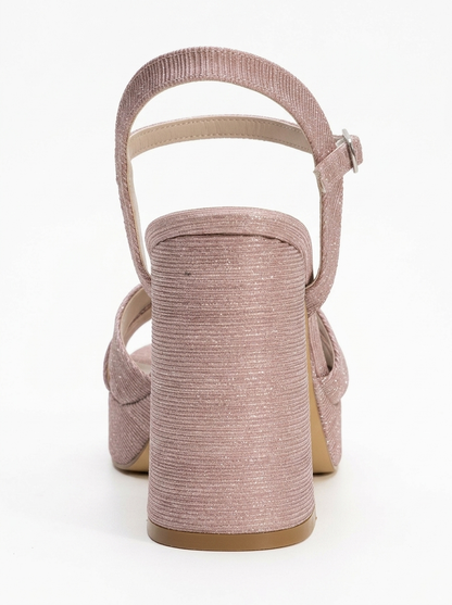Lello - Zapatos de tacón de plataforma a rayas rosas (Mujer)