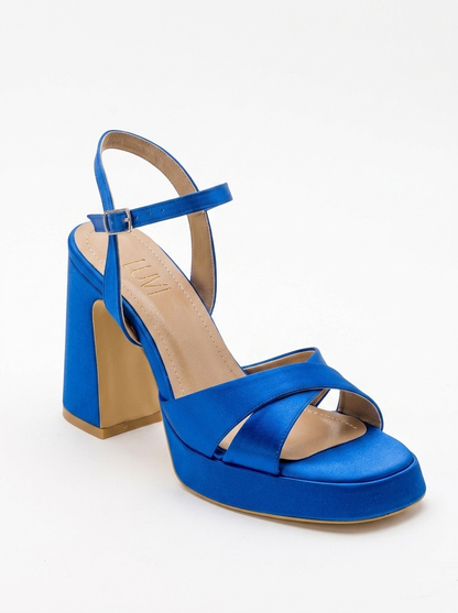 Lello - Cobalt Satin Platform Heel Shoe (Women)