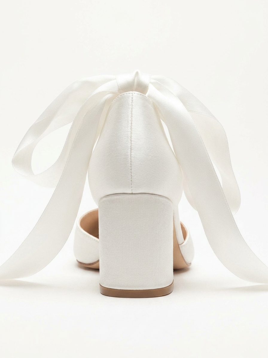 Fiona - Ivory Bridal Heels with Ribbon