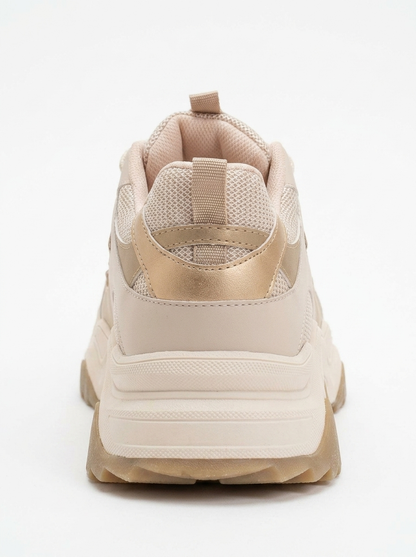 Lecce - Zapatillas de suela gruesa beige dorado (Mujer)