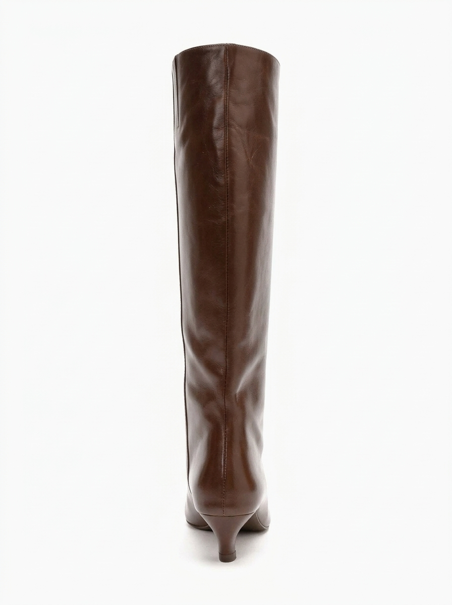 CORVEL - Cognac Genuine Leather Knee-High Heeled Boot (Women)
