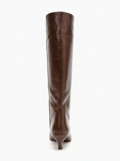 CORVEL - Cognac Genuine Leather Knee-High Heeled Boot (Women)