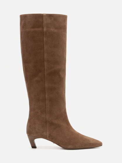 CORVEL - Taupe Genuine Leather Stiletto Heel Knee-High Boot (Women)