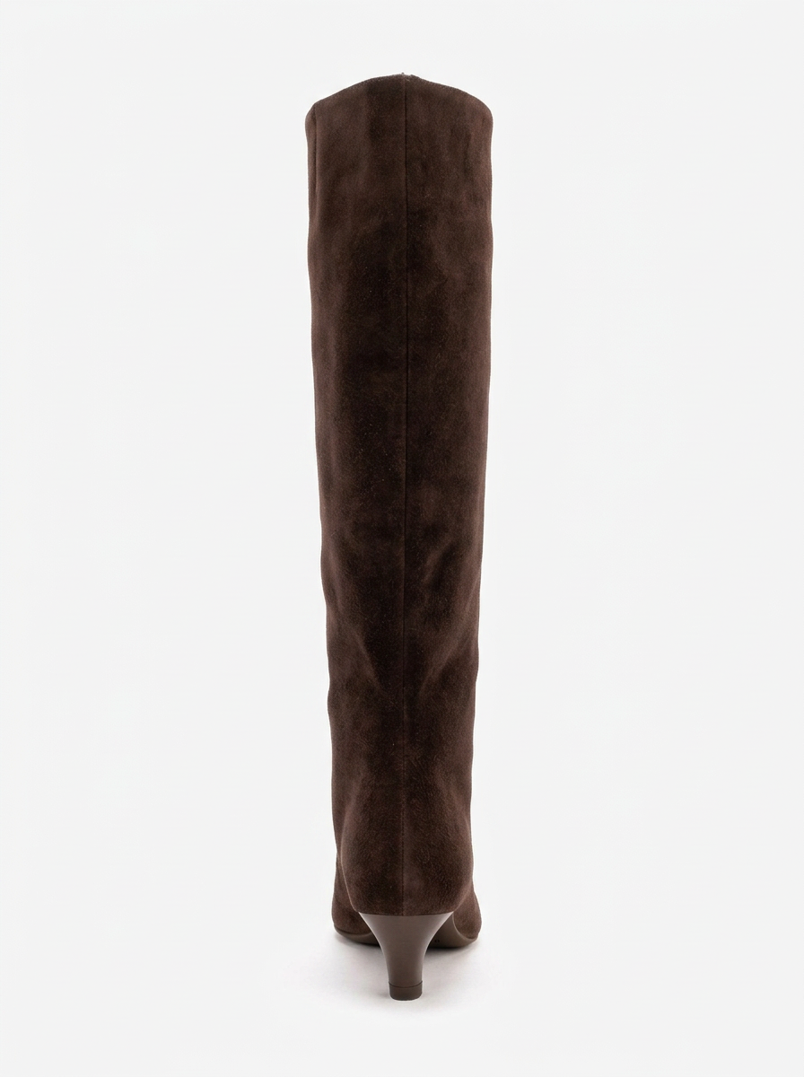 CORVEL - Bota de tacón de aguja hasta la rodilla de cuero genuino color coñac (mujer)