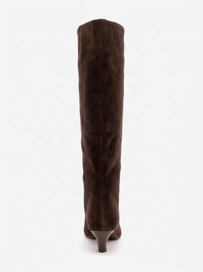 CORVEL - Bota de tacón de aguja hasta la rodilla de cuero genuino color coñac (mujer)