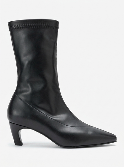 Alora - Black Kitten Heel Boot (Women)