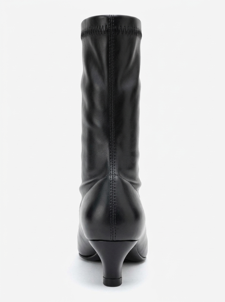 Alora - Black Kitten Heel Boot (Women)