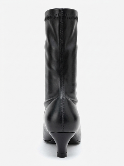Alora - Black Kitten Heel Boot (Women)