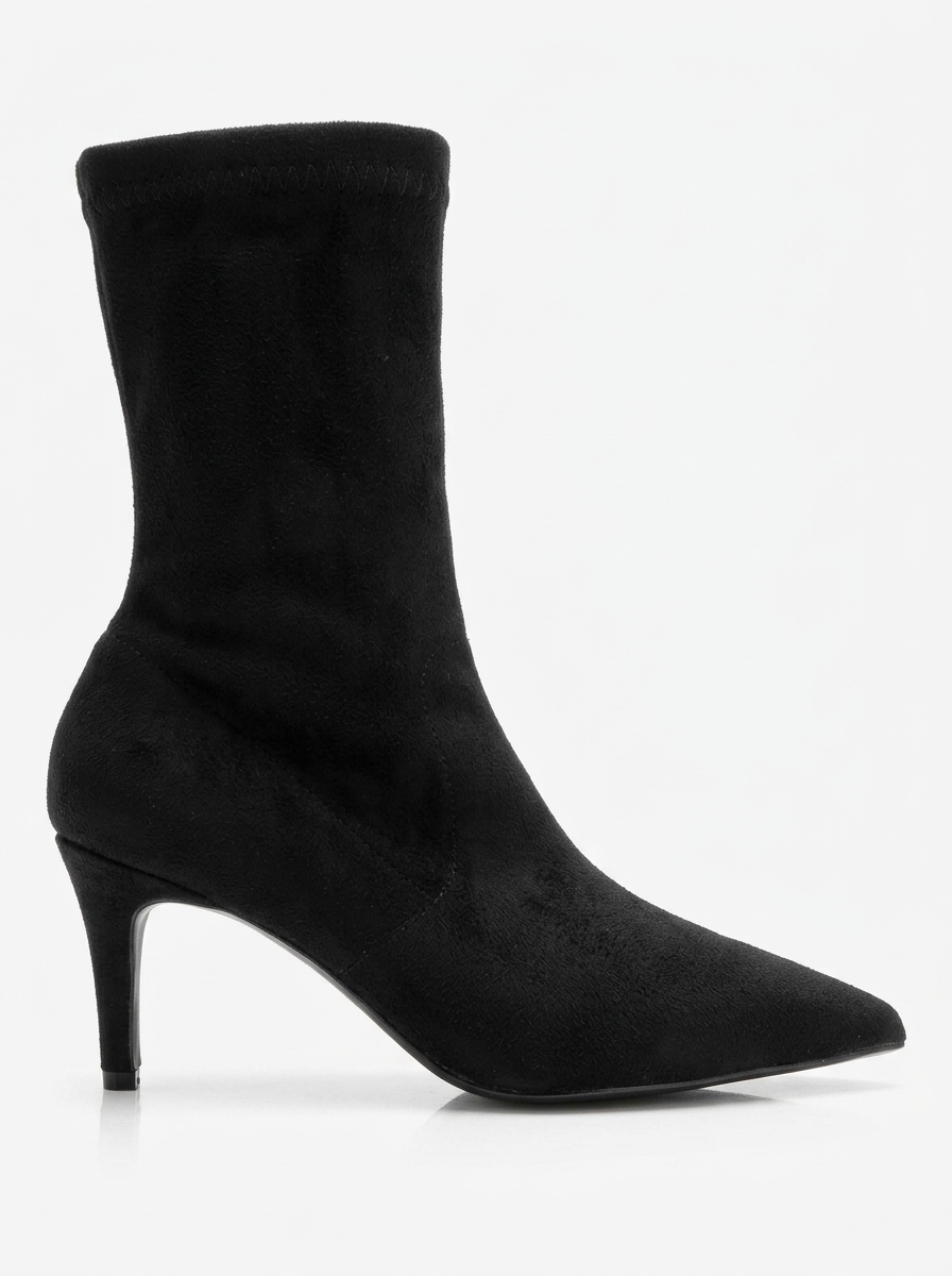 ROSSANO - Bota de tacón de aguja de gamuza negra (Mujer)